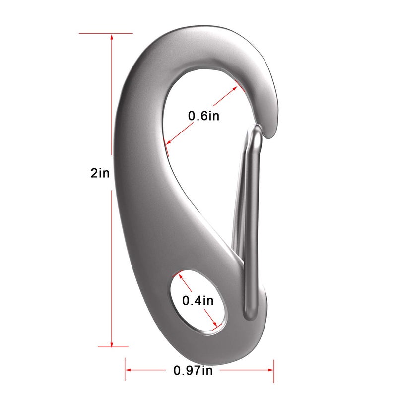 OIIKI 4 Pack Stainless Snap Hook, 220 lbs Snap Hook Clip, 2 Inch Heavy Duty Marine Grade 304 Quick Link Clip for Attachment with Poles for Keychains Curtains, Dog Leash - Image 2